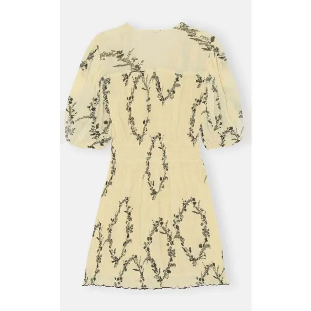 GANNI PLEATED GEORGETTE MINI DRESS NWT Size 36/Small